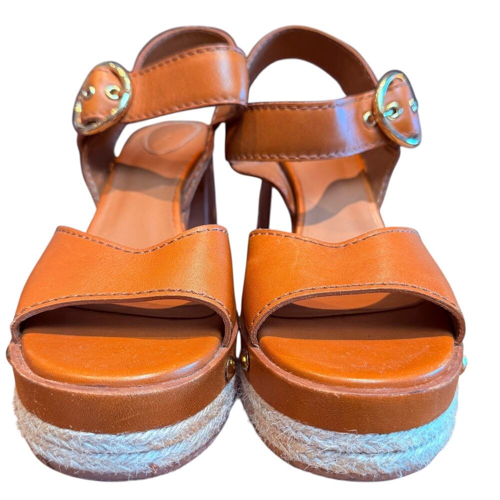 See by Chloe Vivian Espadrille Heel Sandal Shoe 39 Rubber Outsole Ankle Strap - Picture 6 of 15